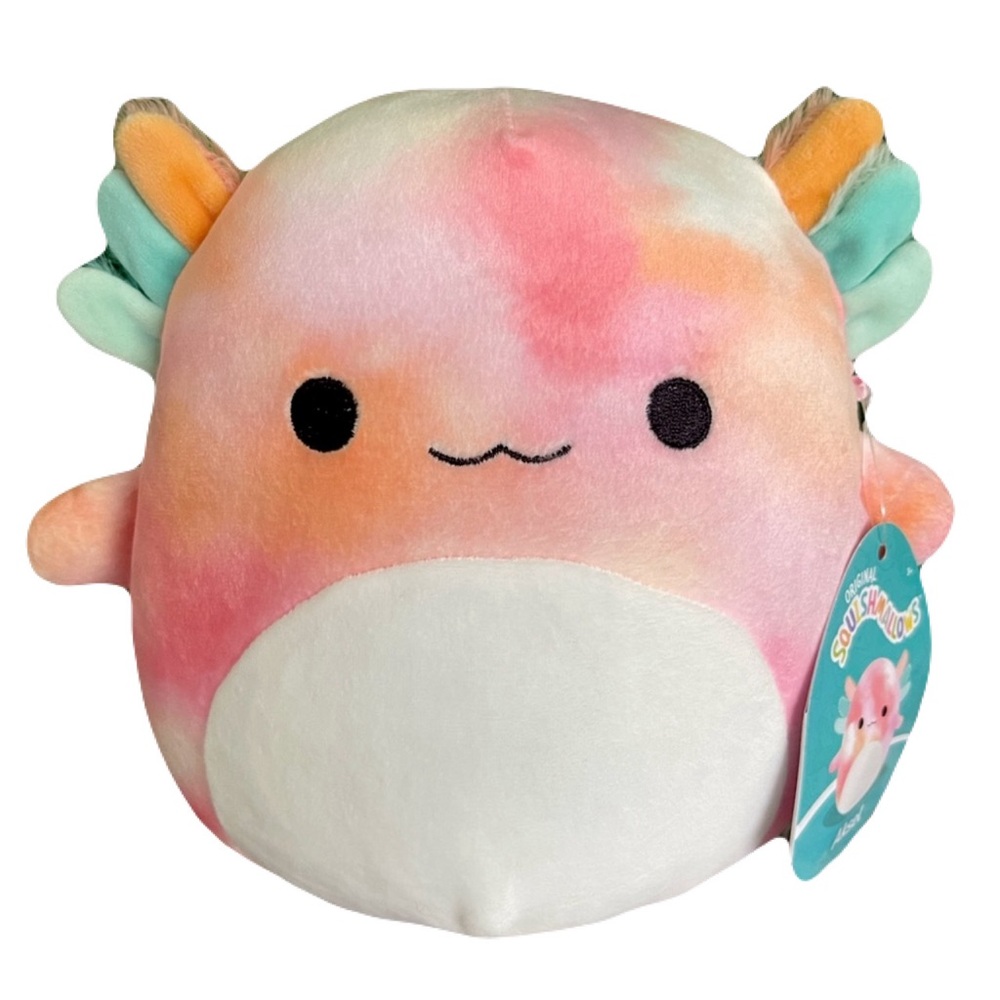 Squishmallows Askel The Axolotl 7" Stuffed Pink Tie Dye NWT